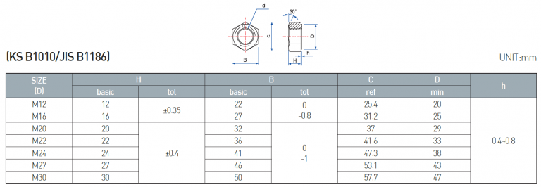 DONG AH F10T High Strength Bolt – Nut & 2 Washers for Steel Structure ...