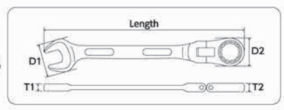 ICHINEN AXESS MUSTTOOL Double Flexible Lightweight Ratcheting Wrench Series