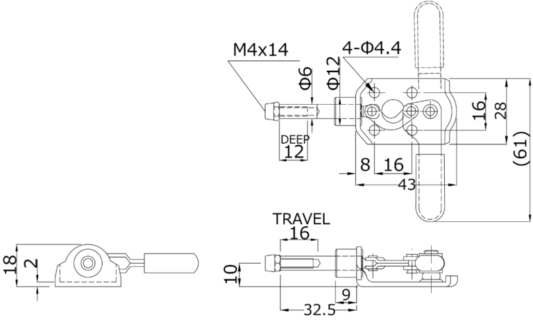Kakuta No.SL50L Straight Line Clamp | Kouei Japan Trading | Get Quotation