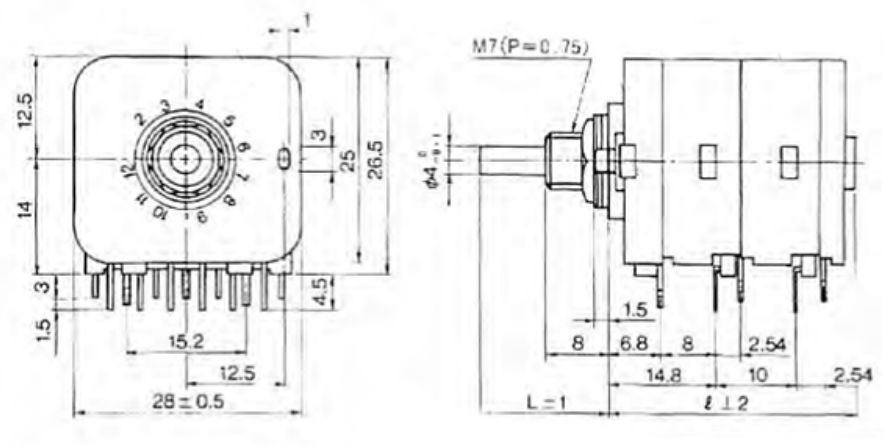 RP8XU Rotary Switch