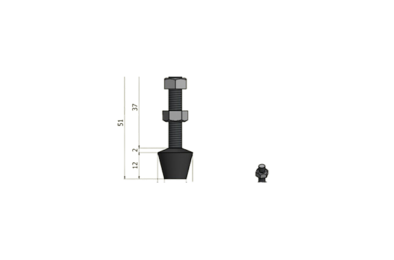 Kakuta Rubber Tip Bolt M6X37 Accessory