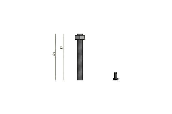 Kakuta Rubber Tip Bolt M6X87 Accessory