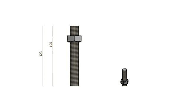 Kakuta Rubber Tip Bolt M8X105 Accessory