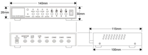 YK RYK-9017 Color Screen 4-way Splitter With Remote Control