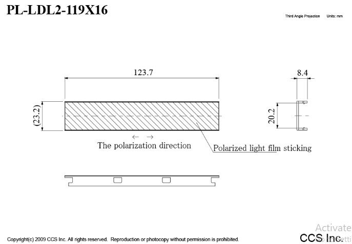 CCS PL-LDL2-119X16 Polarizing Plates [For Bar Lights] | Kouei Japan ...